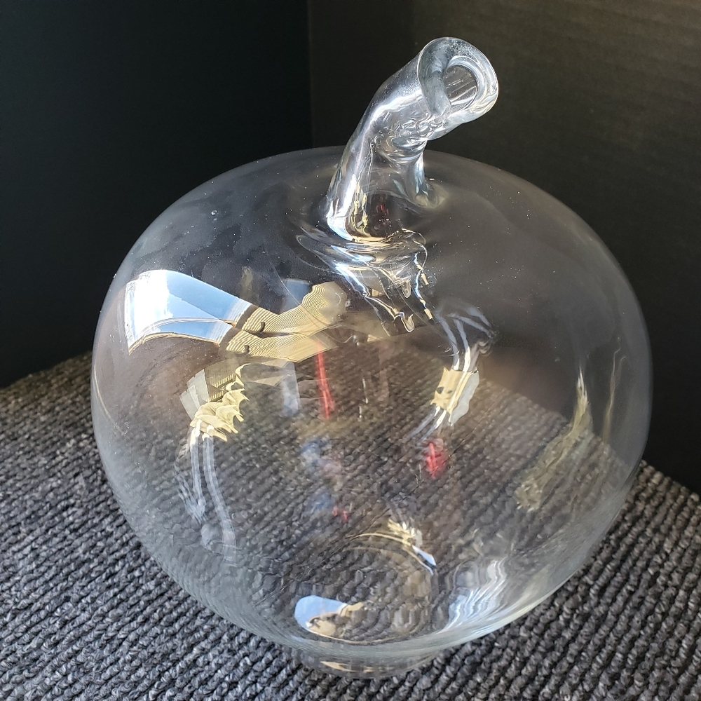 12" Large Handcrafted Apple Art Glass Object Sculpture Decor Unique Vintage Rare